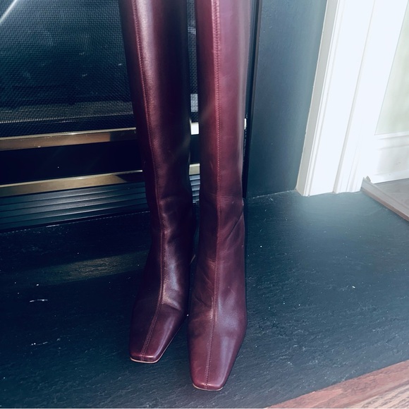 Reformation Shoes - Reformation Deep Burgundy Heeled Boots